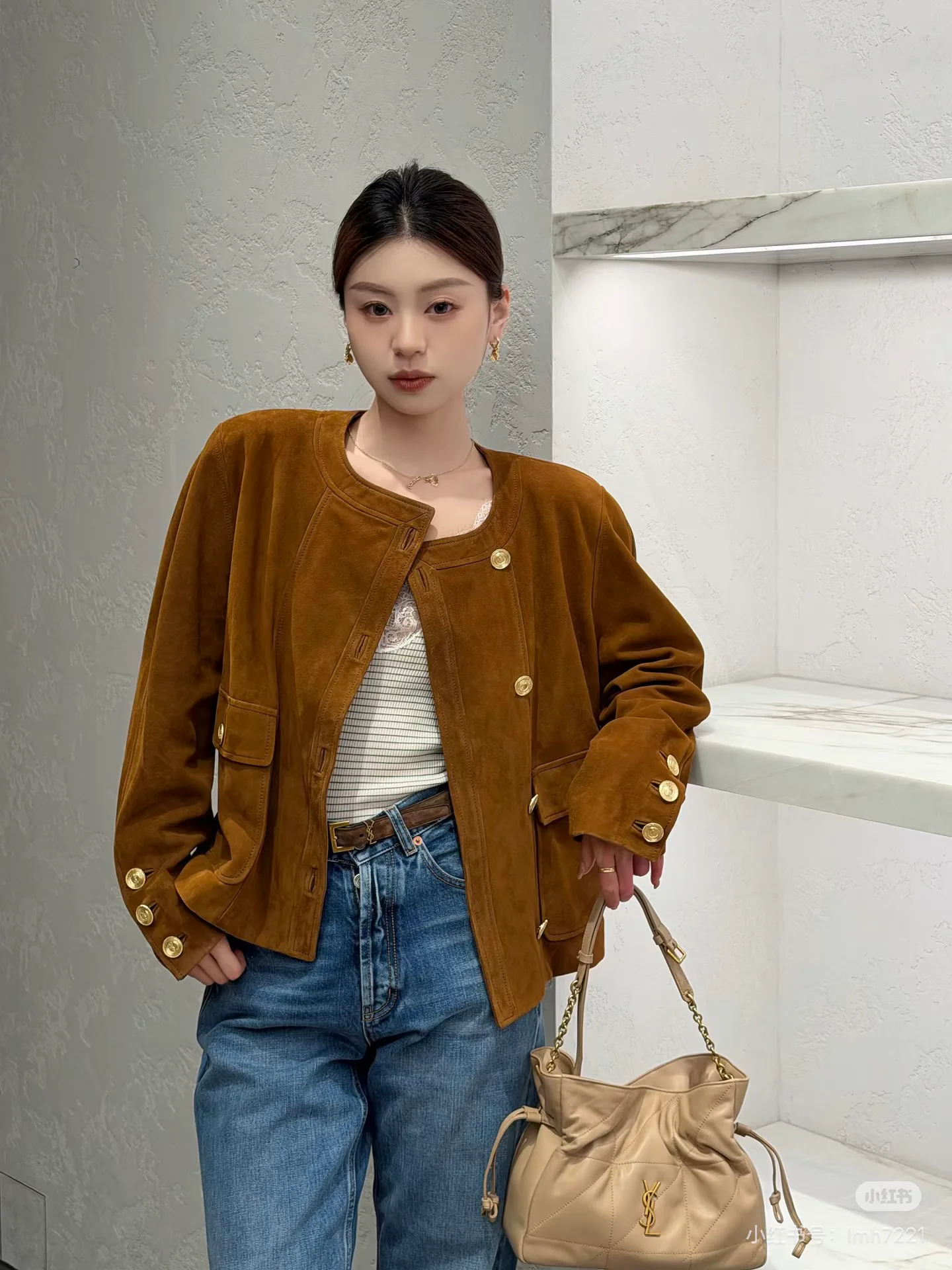 Кожаные Куртки И Дублёнки Женские Saint Laurent 18542722