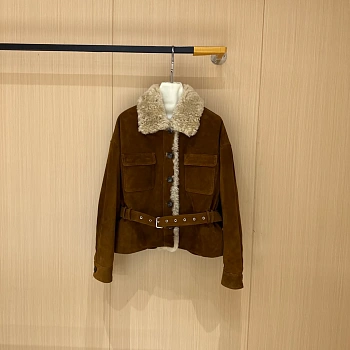 Кожаные Куртки И Дублёнки Женские Saint Laurent 612049